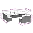 Afuera Living Contemporary 12 Piece Poly Rattan Sofa Set in Brown/Cream