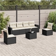 Afuera Living Contemporary Synthetic Poly Rattan 7 Piece  Sofa Set in Black