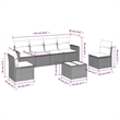 Afuera Living Contemporary 7 Piece Poly Rattan Sofa Set in Gray/Beige