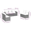 Afuera Living Contemporary 7 Piece Poly Rattan Large Sofa Set in Black