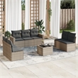 Afuera Living Contemporary 8 Piece Poly Rattan Sofa Set in Gray