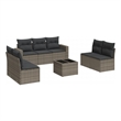 Afuera Living Contemporary 8 Piece Poly Rattan Sofa Set in Gray
