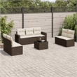 Afuera Living Contemporary 8 Piece Poly Rattan Sofa Set in Brown