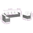 Afuera Living Contemporary 8 Piece Poly Rattan Large Sofa Set in Black