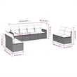 Afuera Living Contemporary 8 Piece Poly Rattan Large Sofa Set in Gray