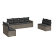 Afuera Living Contemporary 8 Piece Poly Rattan Large Sofa Set in Gray