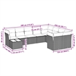 Afuera Living Contemporary 10 Piece Poly Rattan Sofa Set in Gray