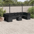 Afuera Living Contemporary 11 Piece Poly Rattan Sofa Set in Black