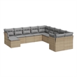Afuera Living Contemporary 11 Piece Poly Rattan Sofa Set in Gray/Beige