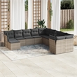 Afuera Living Contemporary 11 Piece Poly Rattan Sofa Set in Gray