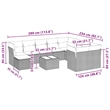 Afuera Living Contemporary 11 Piece Poly Rattan Sofa Set in Gray