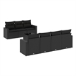 Afuera Living Contemporary 8 Piece Poly Rattan Sofa Set in Black