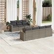 Afuera Living Contemporary 8 Piece Poly Rattan Sofa Set in Gray