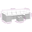 Afuera Living Contemporary Poly Rattan Sofa Set in Black/Cream