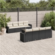 Afuera Living Contemporary 9 Piece Poly Rattan Sofa Set in Black