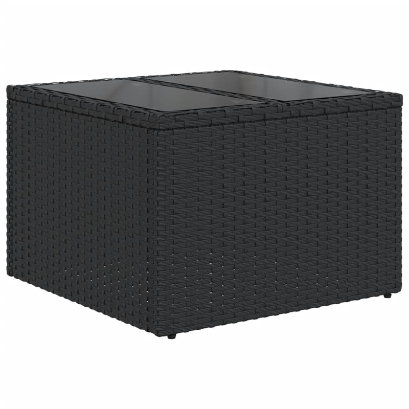 Afuera Living Contemporary 9 Piece Poly Rattan Sofa Set in Black