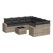 Afuera Living Contemporary 9 Piece Poly Rattan Sofa Set in Gray