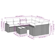 Afuera Living Contemporary Synthetic Poly Rattan 9 Piece Sofa Set in Black