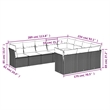 Afuera Living Contemporary 10 Piece Poly Rattan Large Sofa Set in Gray