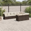 Afuera Living Contemporary 10 Piece Poly Rattan Sofa Set in Brown