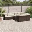 Afuera Living Contemporary 11 Piece Poly Rattan Sofa Set in Brown