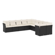 Afuera Living Contemporary 10 Piece Poly Rattan Sofa Set in Black