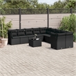 Afuera Living Contemporary 11 Piece Poly Rattan Large Sofa Set in Black