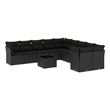 Afuera Living Contemporary 11 Piece Poly Rattan Large Sofa Set in Black