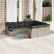 Afuera Living Contemporary 11 Piece Poly Rattan Small Sofa Set in Gray
