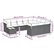 Afuera Living Contemporary 11 Piece Poly Rattan Small Sofa Set in Gray
