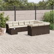 Afuera Living Contemporary 11 Piece Poly Rattan Sofa Set in Brown