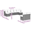 Afuera Living Contemporary 9 Piece Poly Rattan Sofa Set in Gray