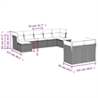Afuera Living Contemporary 9 Piece Poly Rattan Sofa Set in Gray