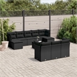 Afuera Living Contemporary 11 Piece Poly Rattan Sofa Set in Black