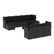 Afuera Living Contemporary 11 Piece Poly Rattan Sofa Set in Black