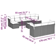 Afuera Living Contemporary 11 Piece Poly Rattan Small Sofa Set in Beige