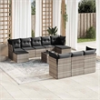 Afuera Living Contemporary 11 Piece Poly Rattan Sofa Set in Gray