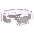 Afuera Living Contemporary 13 Piece Poly Rattan Sofa Set in Gray