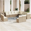 Afuera Living 13 Piece Poly Rattan Large Sofa Set in Cream/Beige
