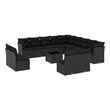 Afuera Living Contemporary 14 Piece Poly Rattan Small Sofa Set in Black