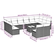 Afuera Living Contemporary 13 Piece Poly Rattan Sofa Set in Gray