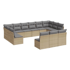 Afuera Living Contemporary 13 Piece Steel Small Sofa Set in Gray/Beige