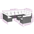 Afuera Living Contemporary Synthetic Poly Rattan 13 Piece Sofa Set in Brown