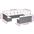 Afuera Living Contemporary 13 Piece Poly Rattan Large Sofa Set in Gray
