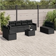 Afuera Living Contemporary 9 Piece Poly Rattan Sofa Set in Black