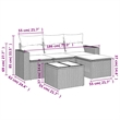 Afuera Living Contemporary Durable Rattan 5 Piece Sofa Set in Gray