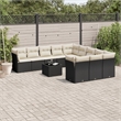Afuera Living Contemporary Poly Rattan Sofa Set in Black/Cream