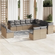Afuera Living Contemporary Durable Rattan Sofa Set in Gray/Beige