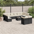 Afuera Living Contemporary 13 Piece Poly Rattan Sofa Set in Black/Cream
