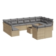 Afuera Living Contemporary 13 Piece Poly Rattan Sofa Set in Beige